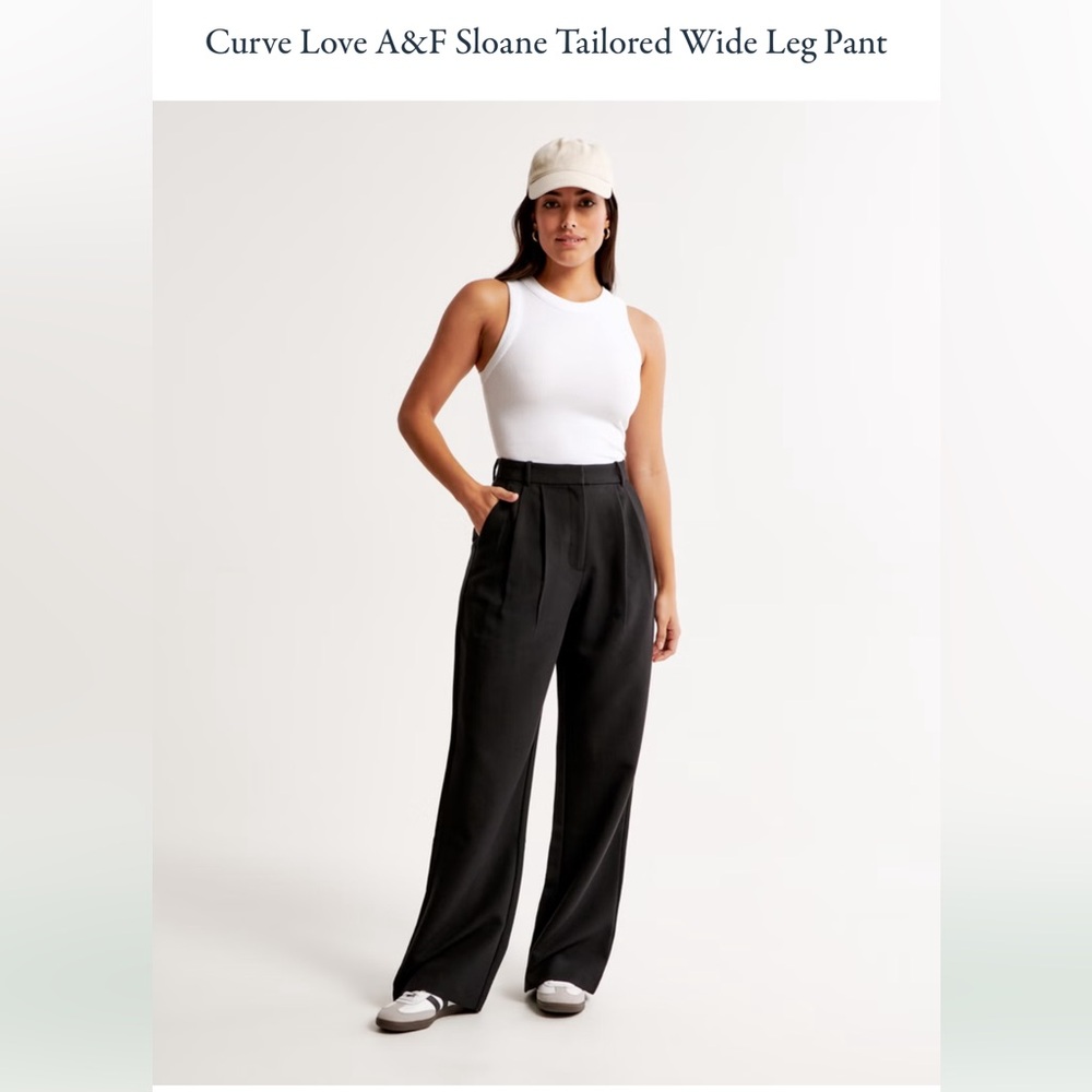 Abercrombie & Fitch Black Tailored Wide Leg Pants